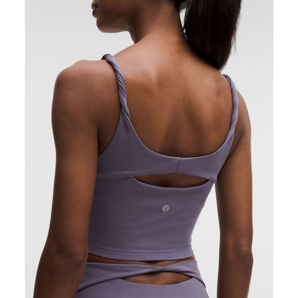 LULULEMON Align Twist-Strap Cropped Tank Top Size XL Grape Mist B/C Cup - Picture 2 of 6